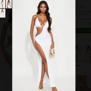Fashion Nova Over You Cut Out Maxi Dress - White